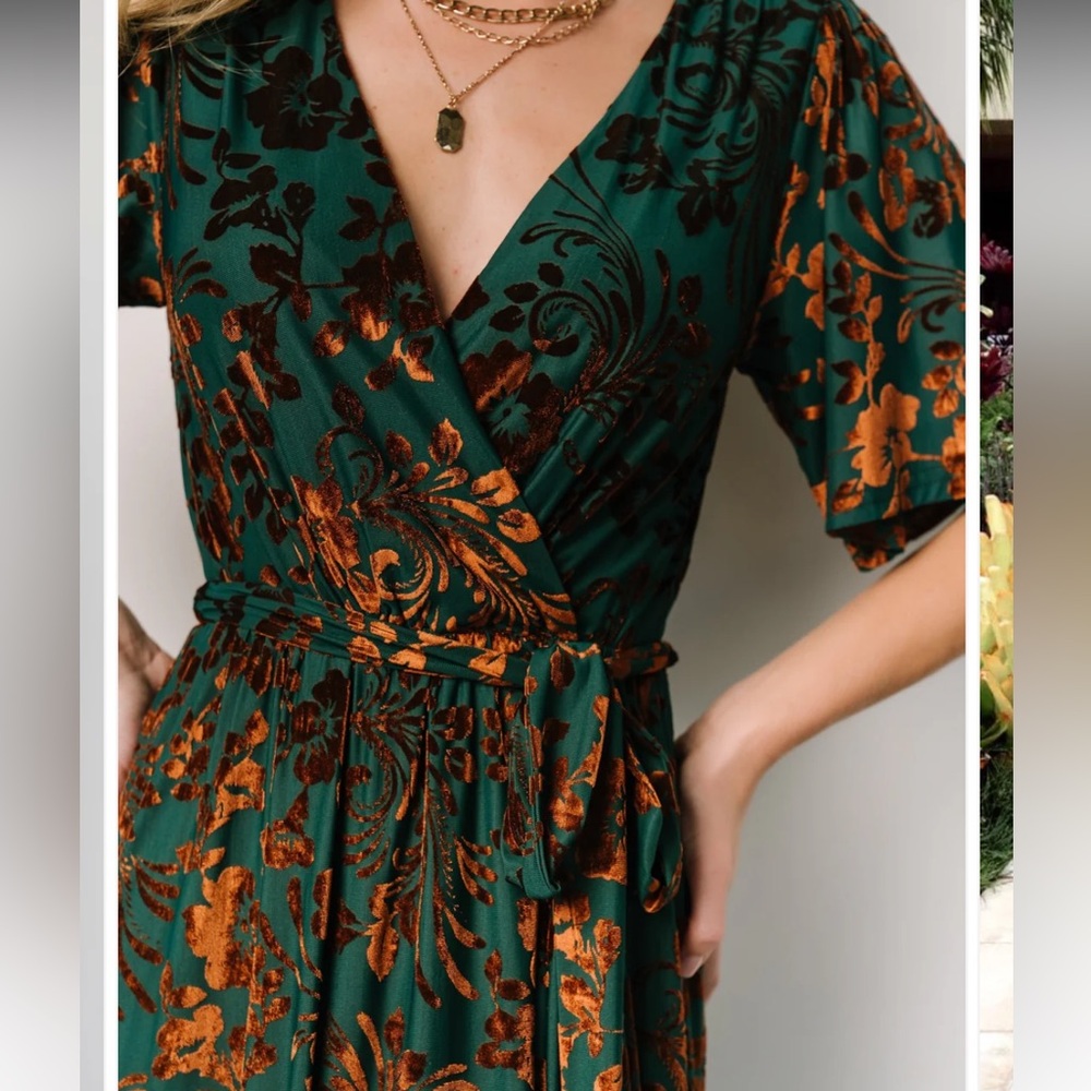 Baltic born uma velvet wrap maxi gown dress - Picture 2 of 8
